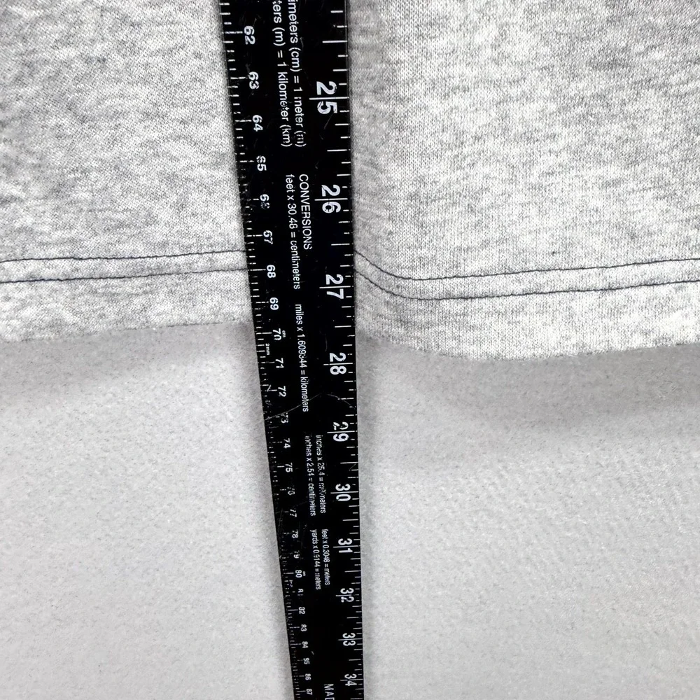 Adidas Fleece Hoodie Mens Large Navy Gray Fleece Lined Three Stripes Quarter Zip